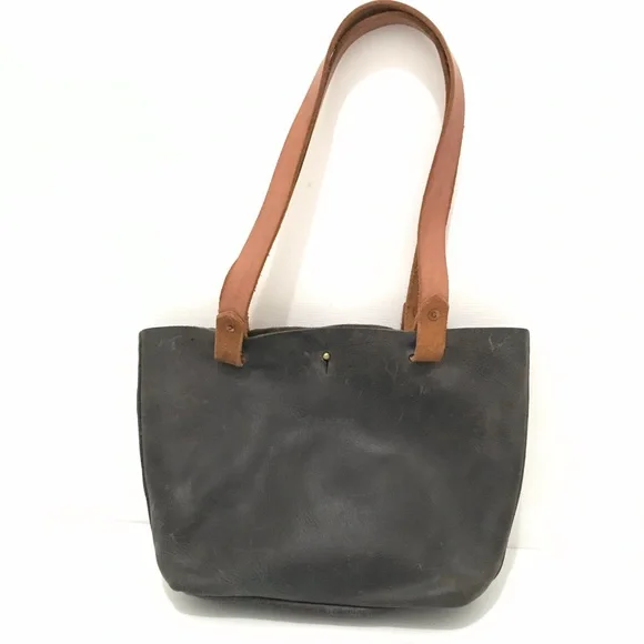 Blackkat Black and Tan Leather Tote Bag - Picture 1 of 10